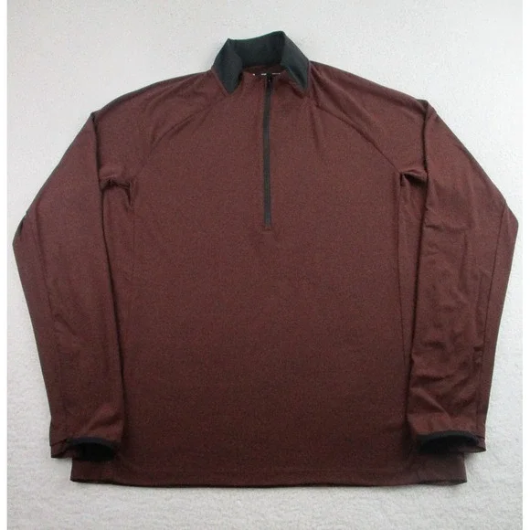 REI Co-op Pullover Mens Large Brown Quarter Zip Stretch Athletic Shirt‎ Outdoor